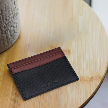 Black & Maroon Carbon Fiber Cardholder