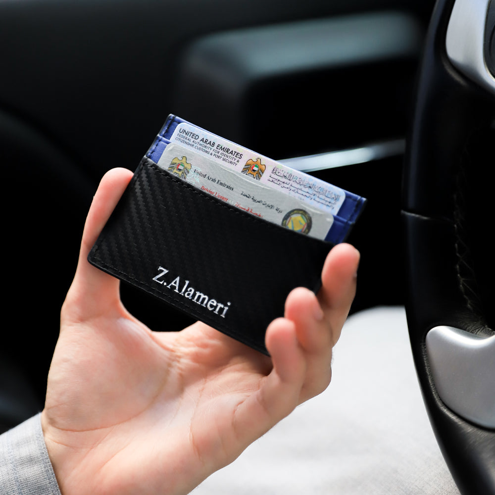 Fascin Carbon Fiber Blue Cardholder