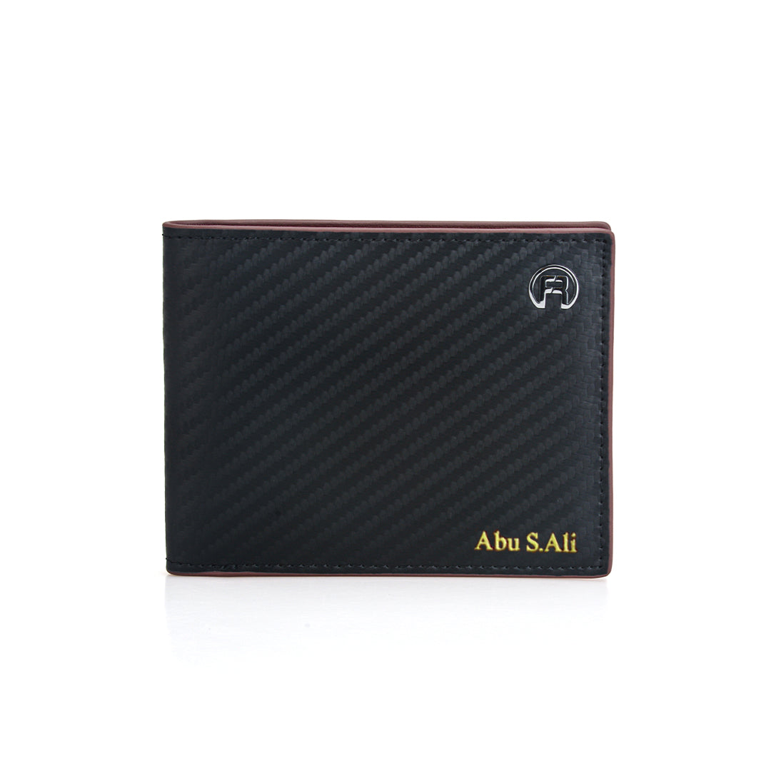 محفظة كربون باللونين الأسود والأحمر