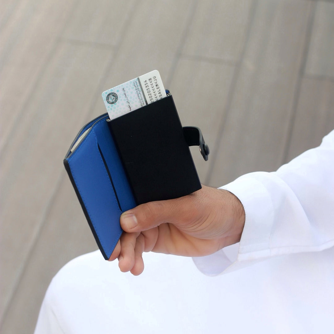 Black and Blue Popup Wallet