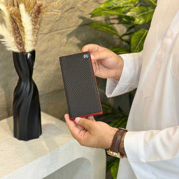 Carbon Fiber Red Long Wallet