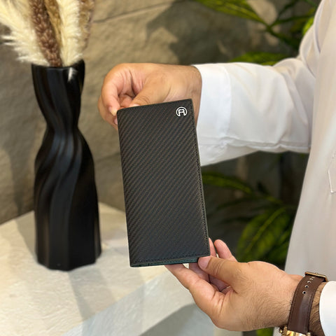 Carbon Fiber Green Long Wallet