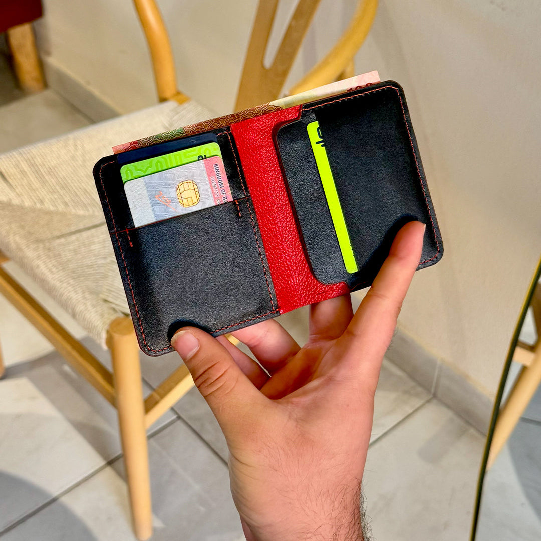 Magnetic Wallet -  Black & Red