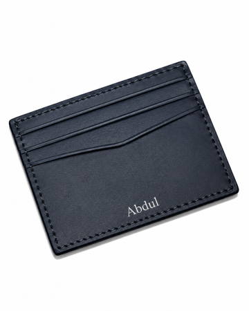 Navy Blue Slim Leather Card Holder