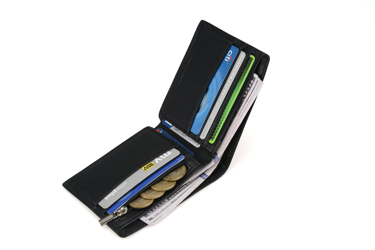 Black Men Zip Men Wallet