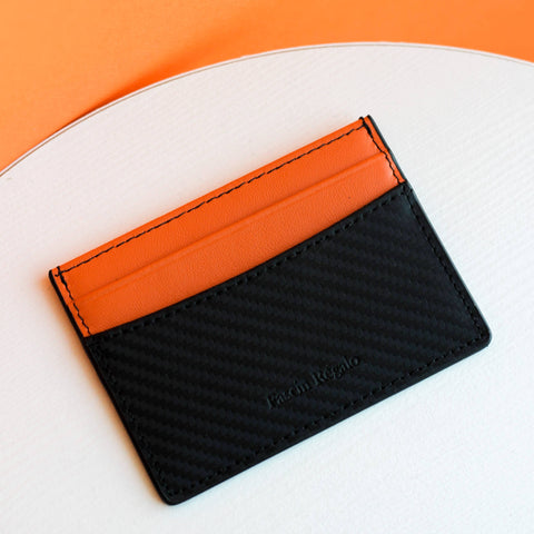 Fascin Carbon Fiber Orange Cardholder