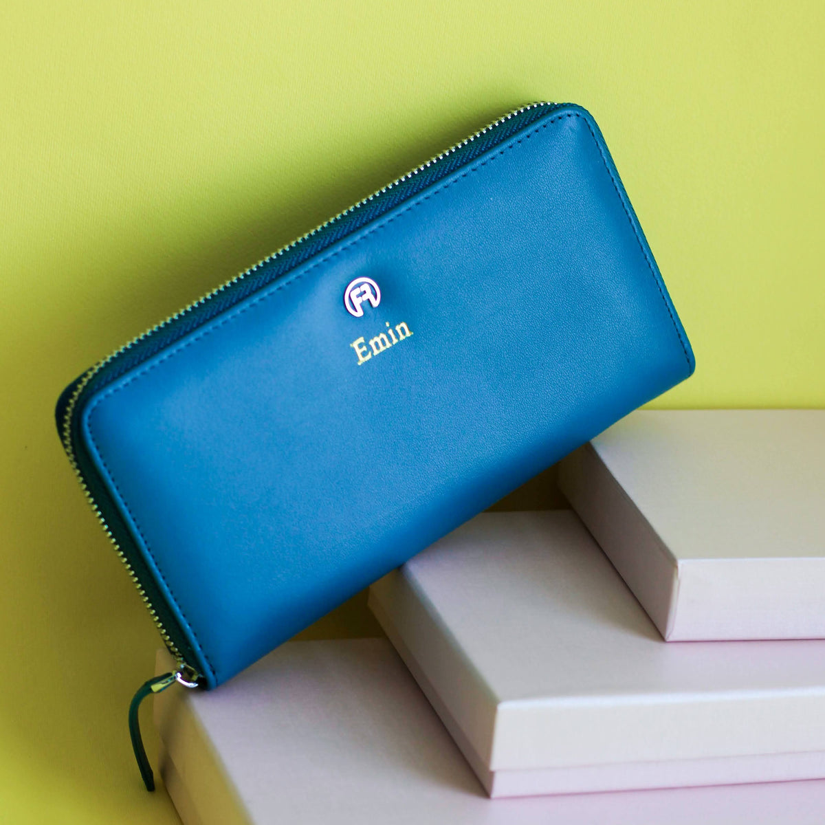 Sea Blue Women Zip Wallet
