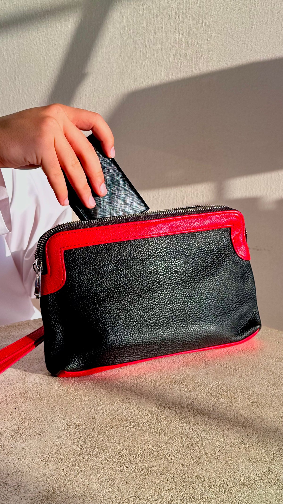 Wristlet Pouch – Red & Black