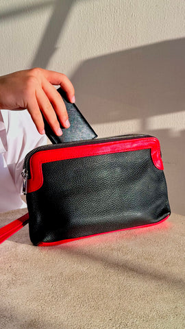 Wristlet Pouch – Red & Black