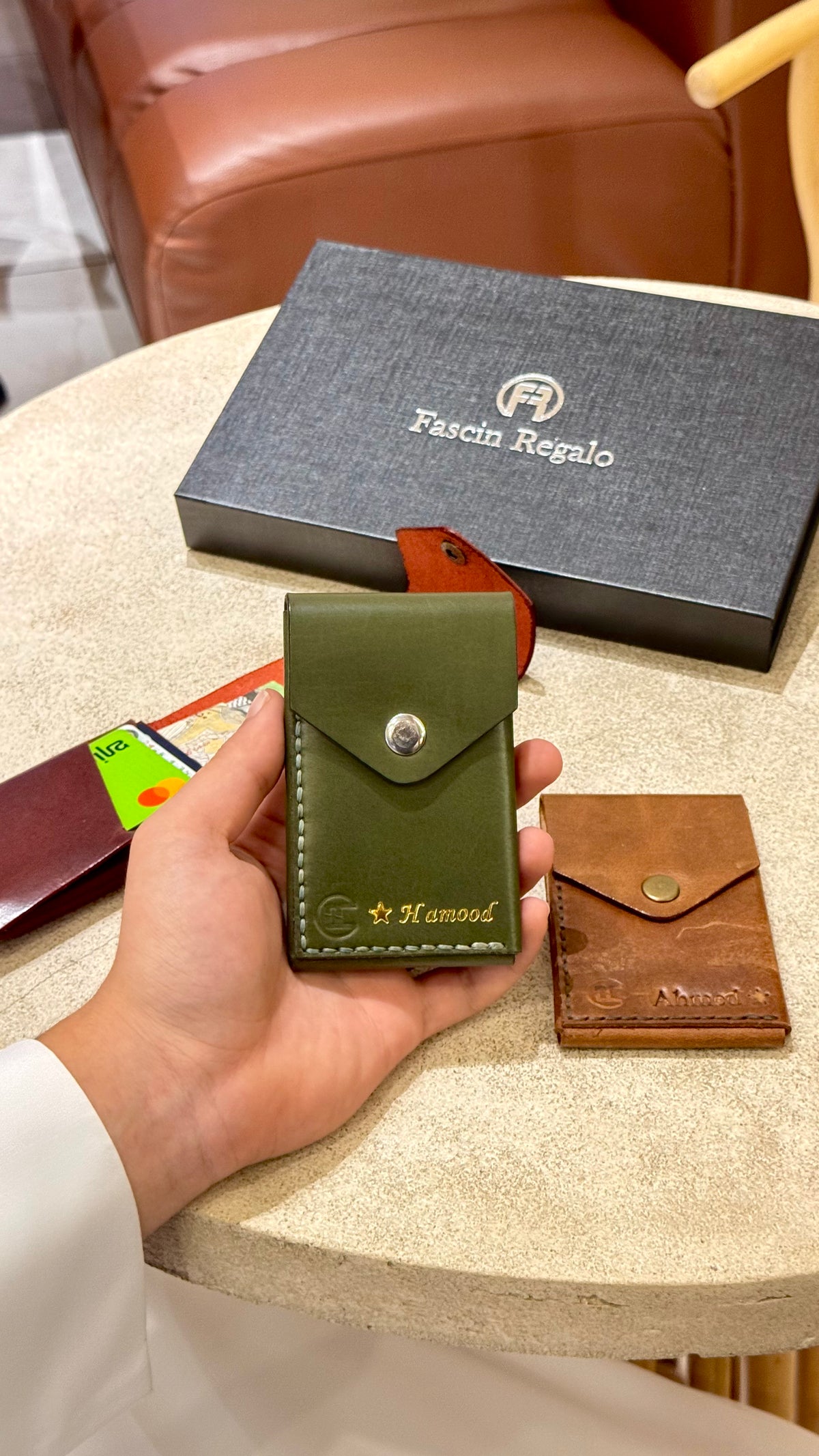 Flap Card Holder – Olive Green