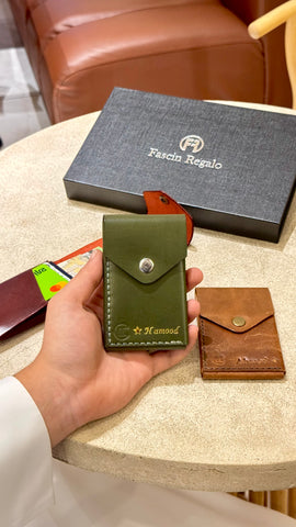 Flap Card Holder – Olive Green