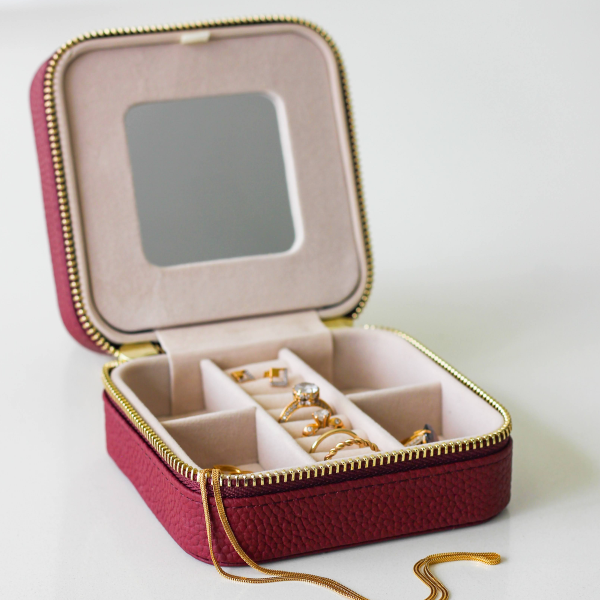 Wine Red Jewelry Box