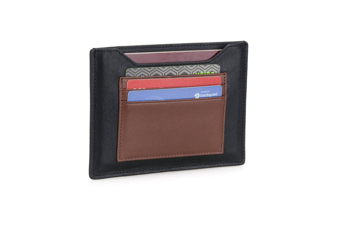 Black & brown passport wallet