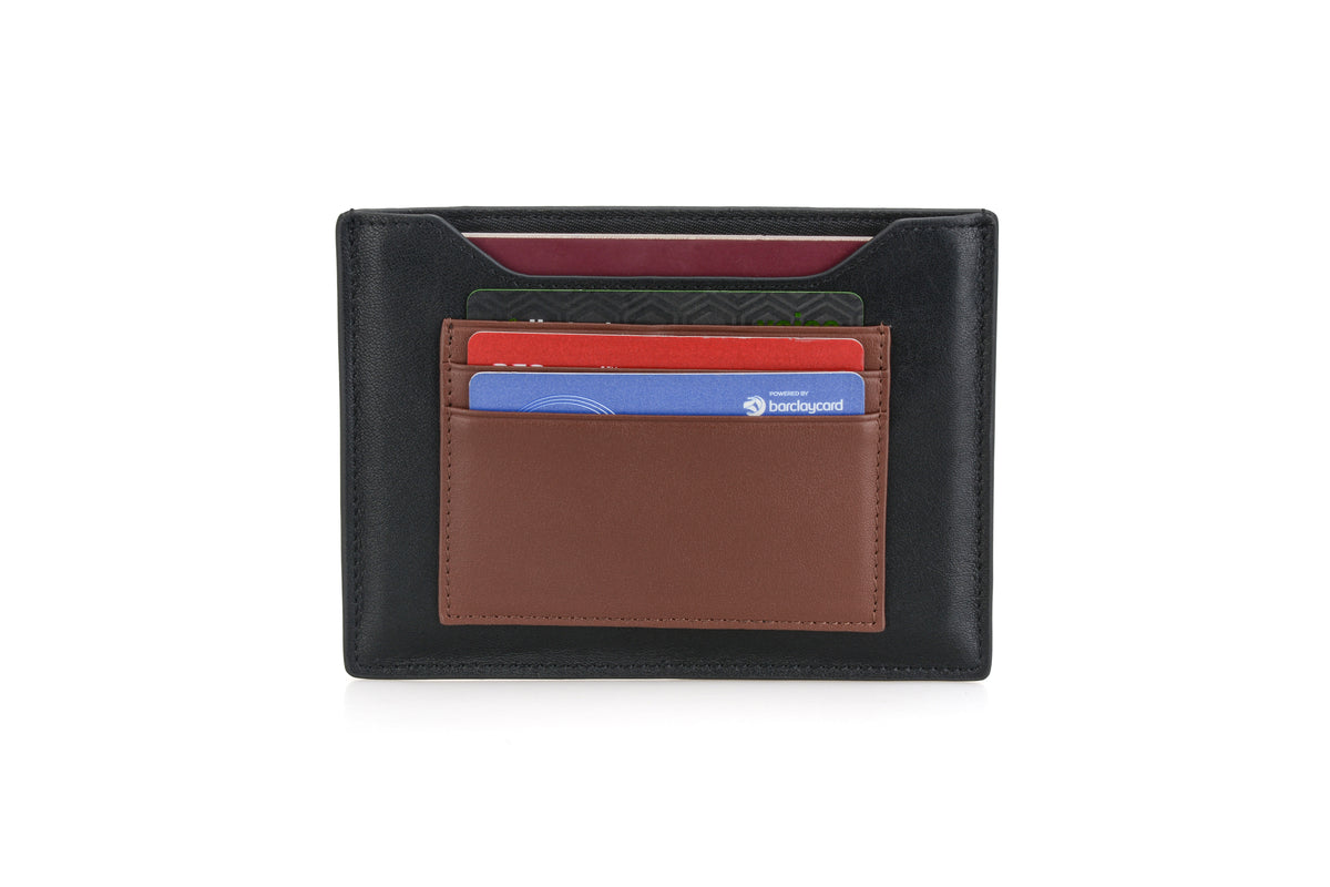 Black & brown passport wallet
