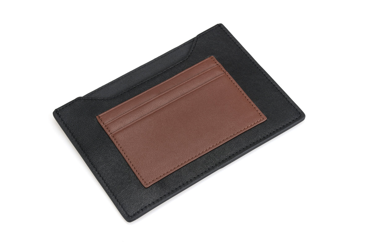 Black & brown passport wallet