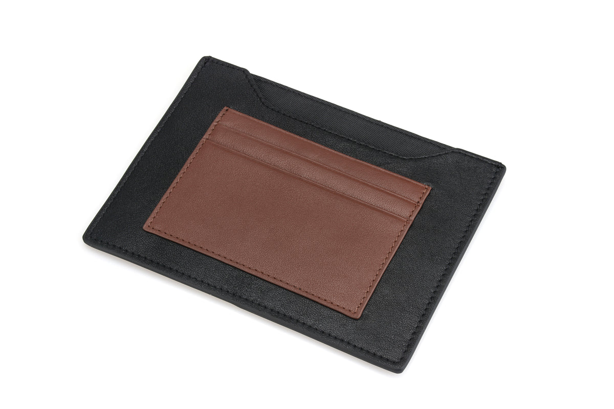 Black & brown passport wallet