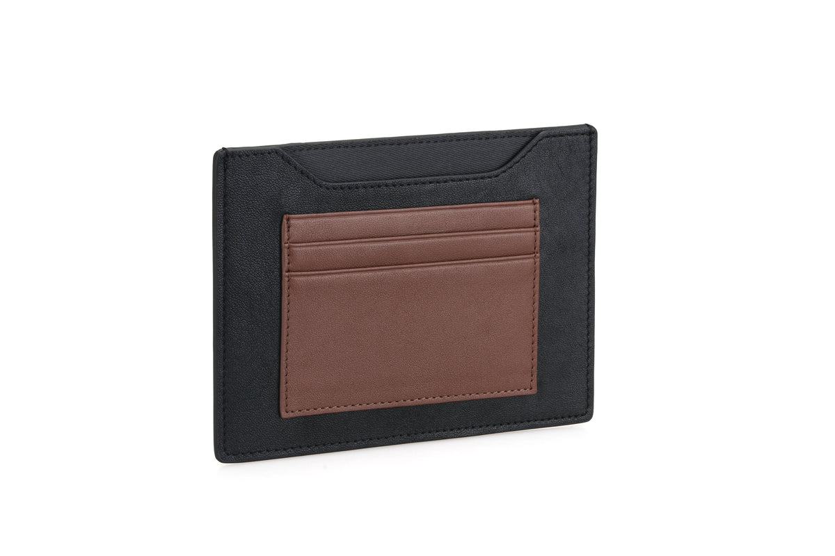 Black & brown passport wallet