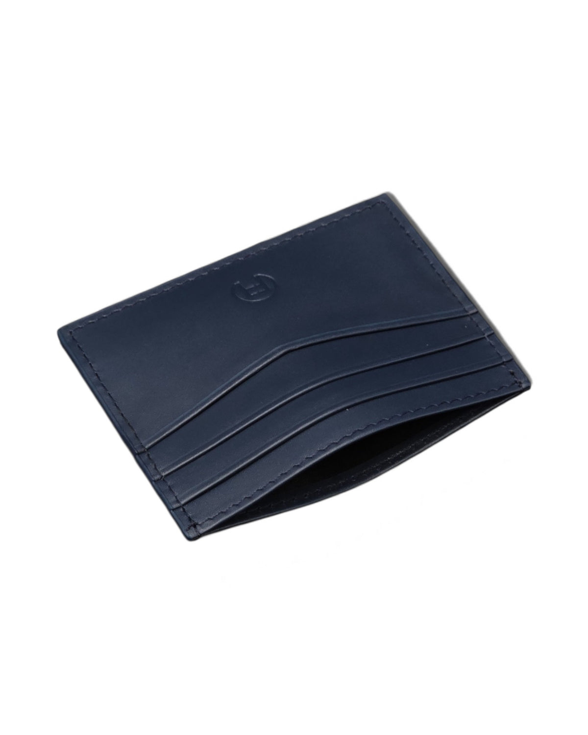 Navy Blue Slim Leather Card Holder