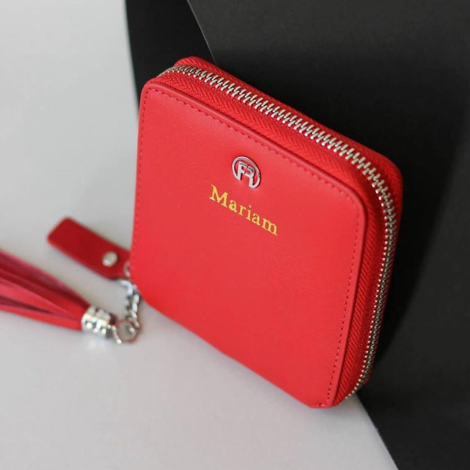Red Women Zip Wallet