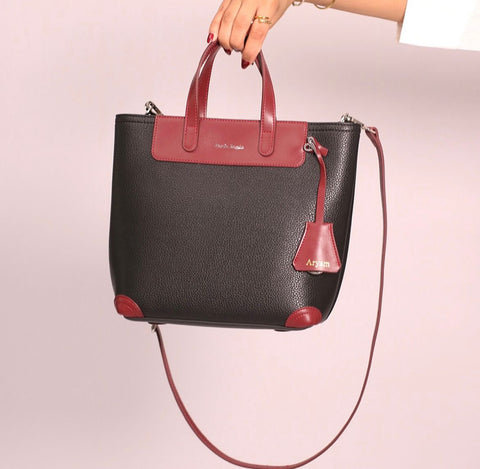 Black & Maroon Tote Bag