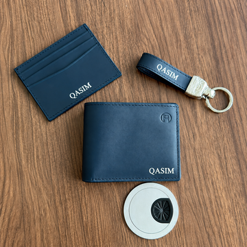Navy Blue Leather 3 Set