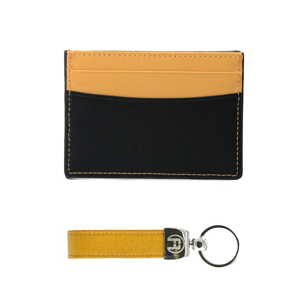 Black and Yellow - Set of Two (Cardholder + Keychain)