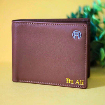 Maroon & Beige Men Wallet