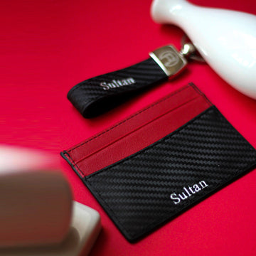 Carbon Fiber Red - Set of Two (Cardholder + Keychain)