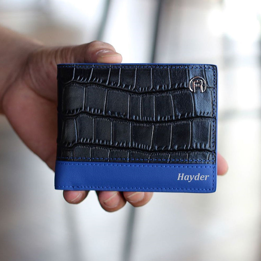 Black & Blue Croco Men Wallet