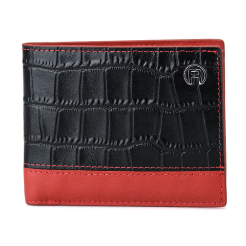 Black Croco & Red Men Wallet