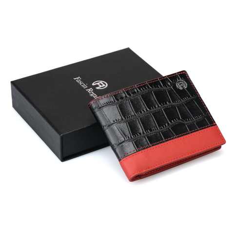 Black Croco & Red Men Wallet