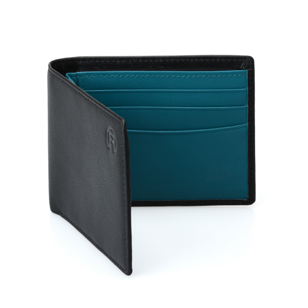 Black and Sea Blue Men Wallet