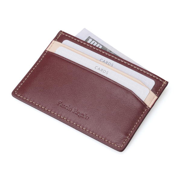 Maroon & Beige Cardholder