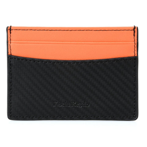 Fascin Carbon Fiber Orange Cardholder