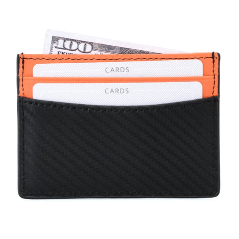 Fascin Carbon Fiber Orange Cardholder