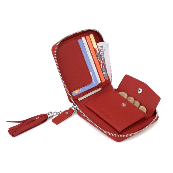 Red Women Zip Wallet