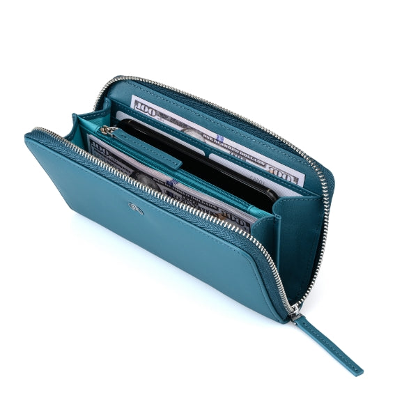 Sea Blue Women Zip Wallet