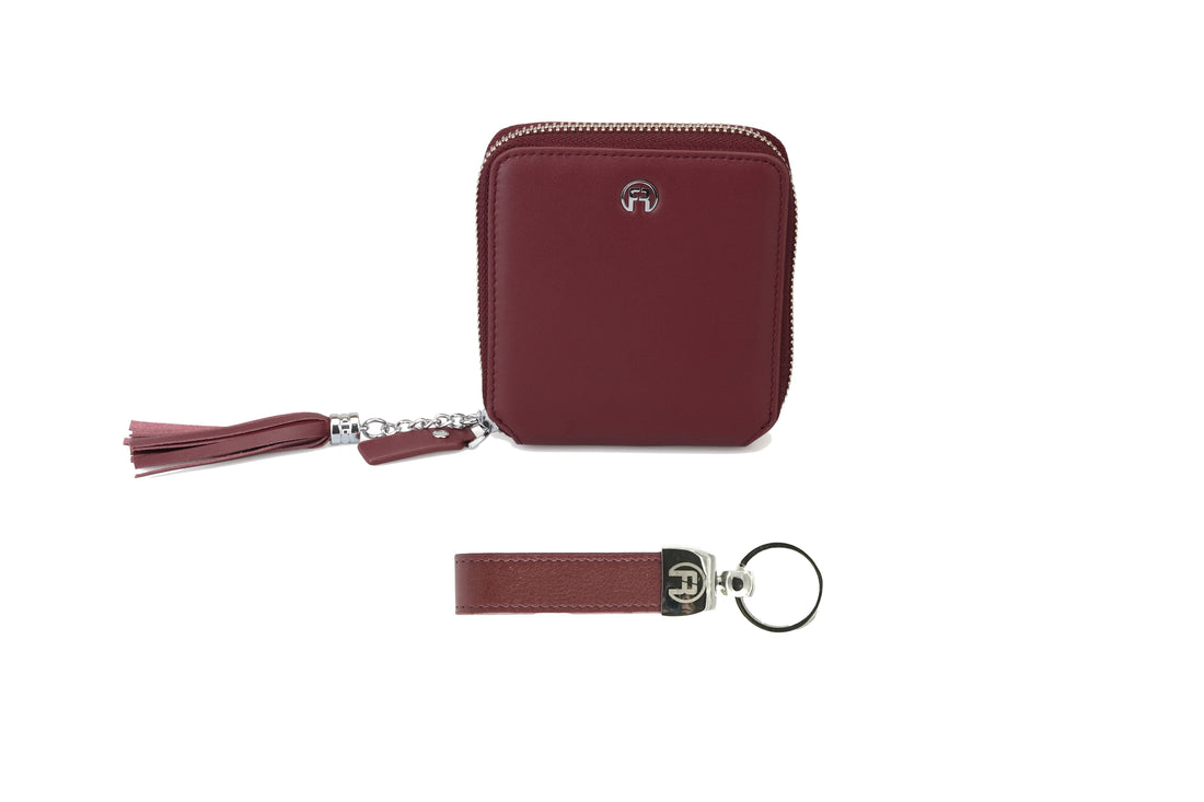 Maroon Women Set of Two(keyholder+zipwallet)