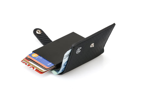 Carbon Fiber Black Pop Up Wallet