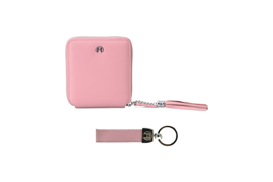 Pink Women Set of Two(zipwallet+keyholder)